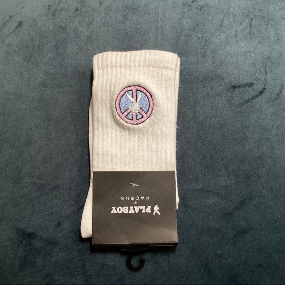 2/$25 Playboy White Socks